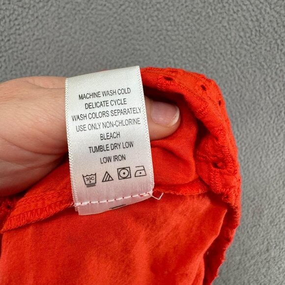 Jessica London Perforated Top Womens Orange Perforated Cotton SS Size 28W - Picture 6 of 11